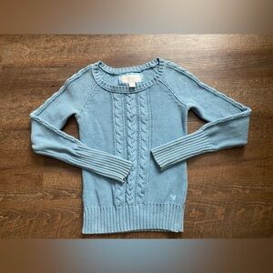 AMERICAN EAGLE Y2K sweater blue cotton pullover cable knit sz M EUC Bella Swan